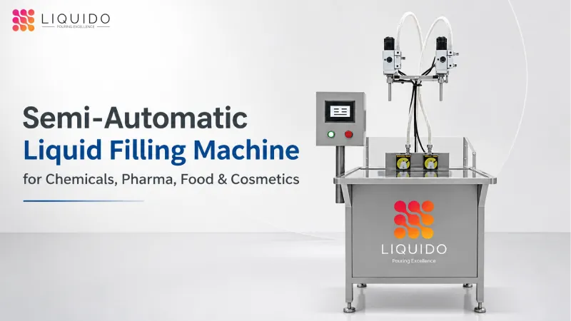 Semi-Automatic Liquid Filling Machine for Chemicals, Pharma, Food & Cosmetics